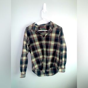 Mountain trails Authentic outdoor wear size M green with purple/ pink stripes